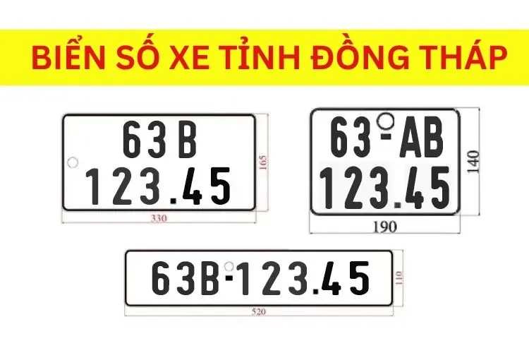 Ký hiệu biển số xe 63 là của tỉnh Đồng Tháp giúp định danh phương tiện tại địa phương này