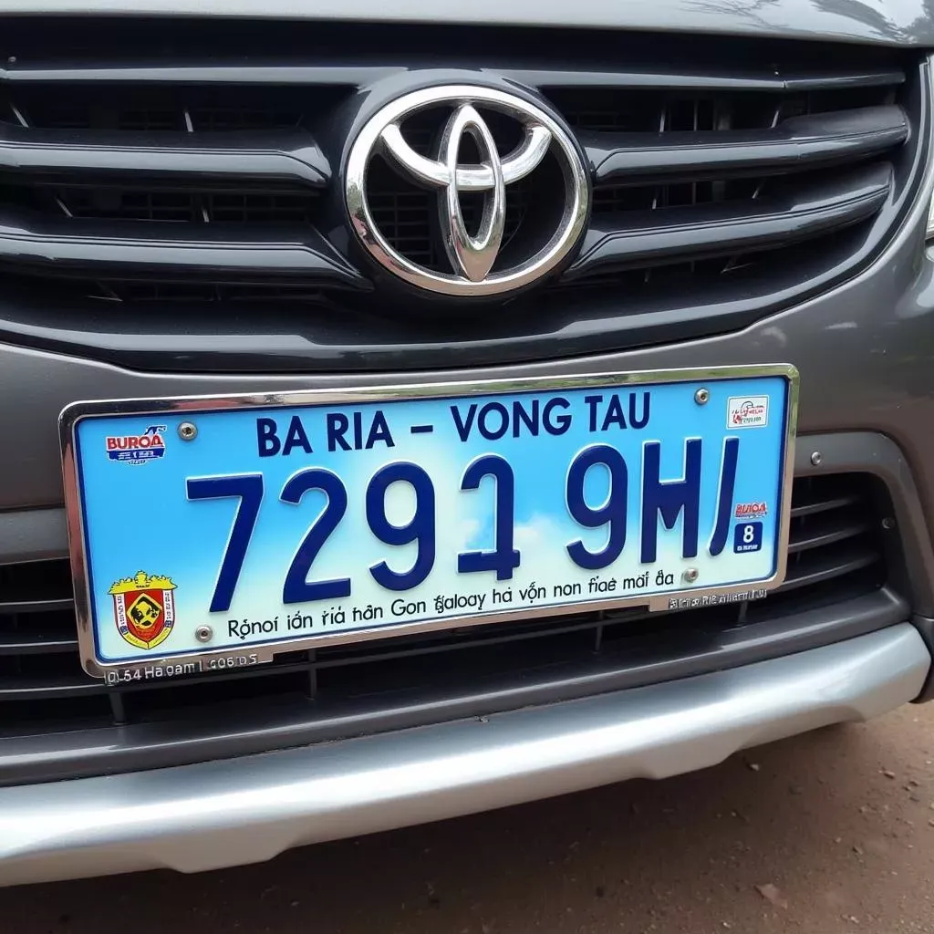 Hình ảnh biển số xe tỉnh Bà Rịa - Vũng Tàu với mã vùng 72