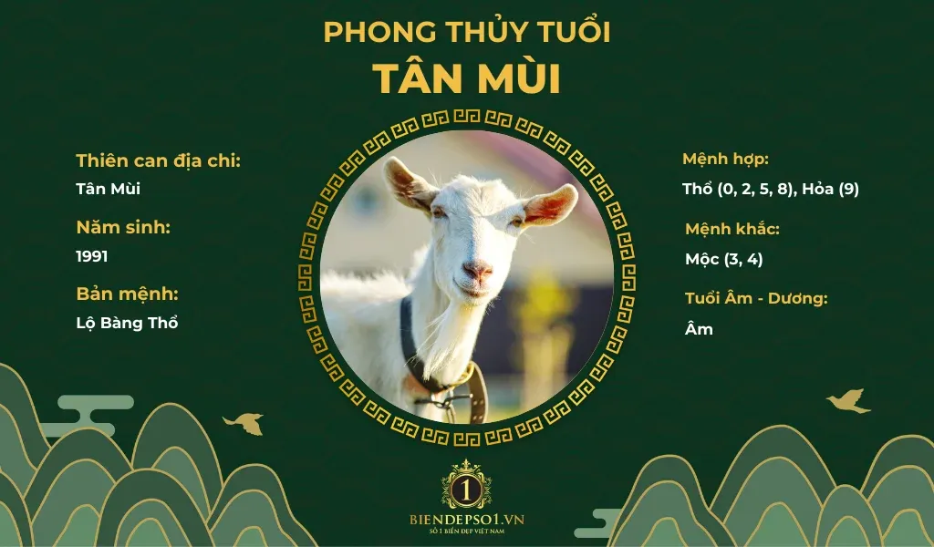 Phong thủy của người tuổi Tân Mùi 1991