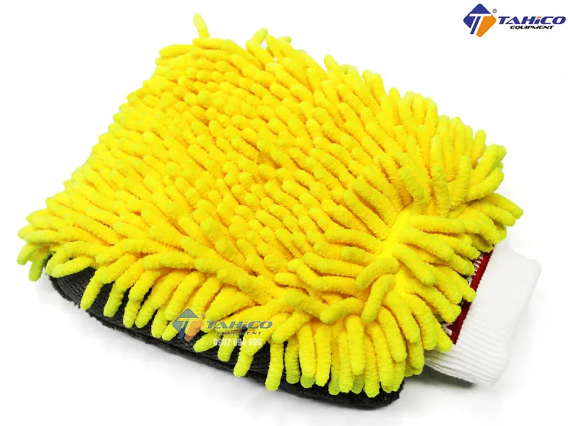 Găng tay rửa xe nhung sợi Microfiber, dụng cụ rửa xe ô tô chuyên dụng