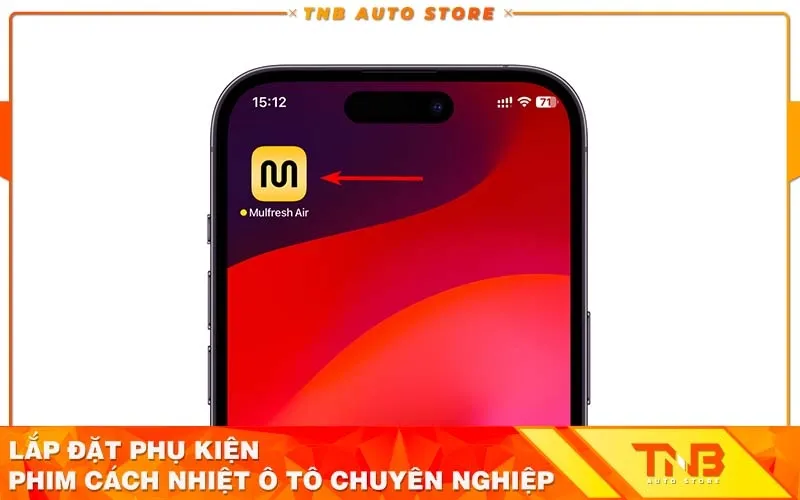 Mở ứng dụng Mulfresh Air đã được cài đặt trên điện thoại