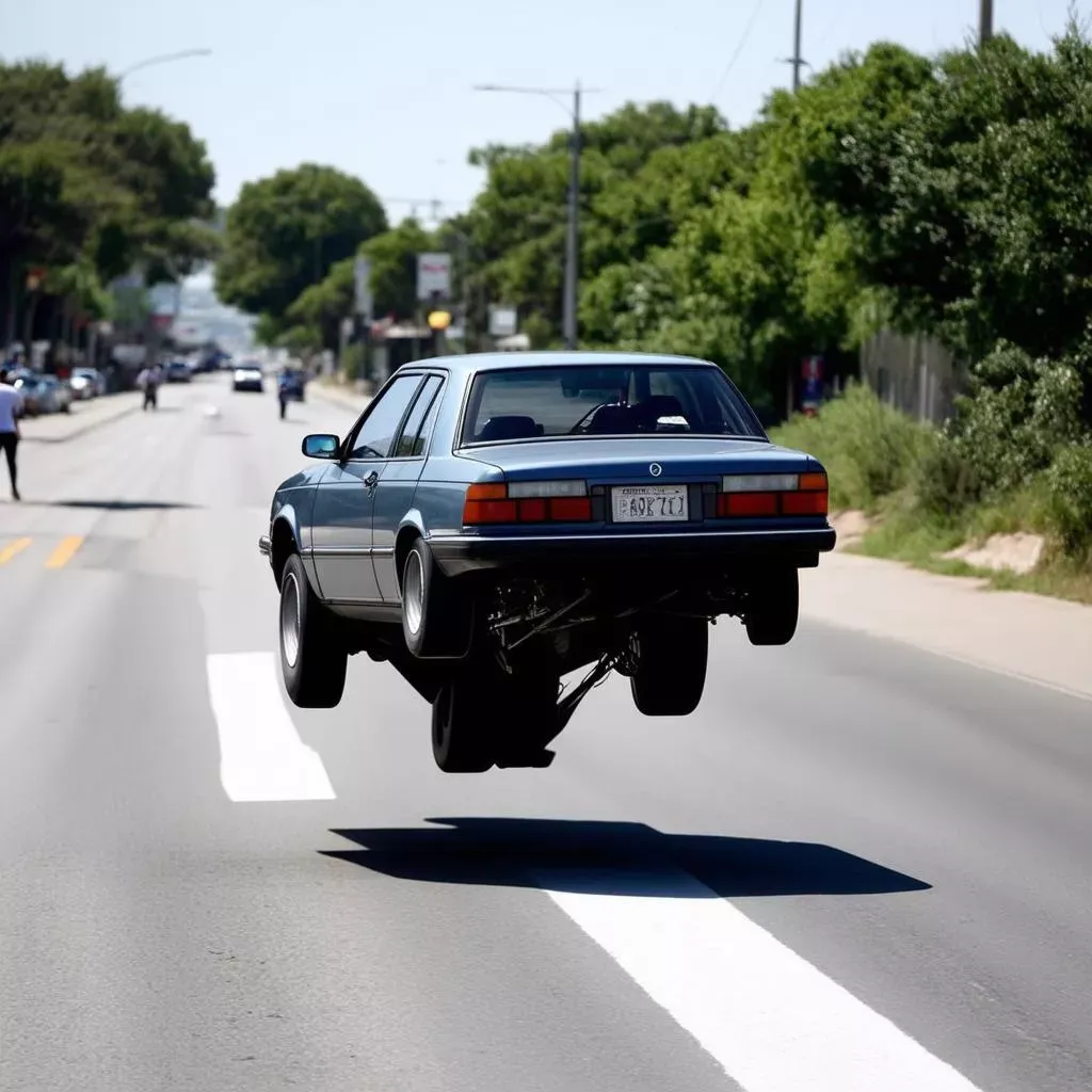 Nguy cơ mất kiểm soát xe và tai nạn khi bốc đầu ô tô trên đường