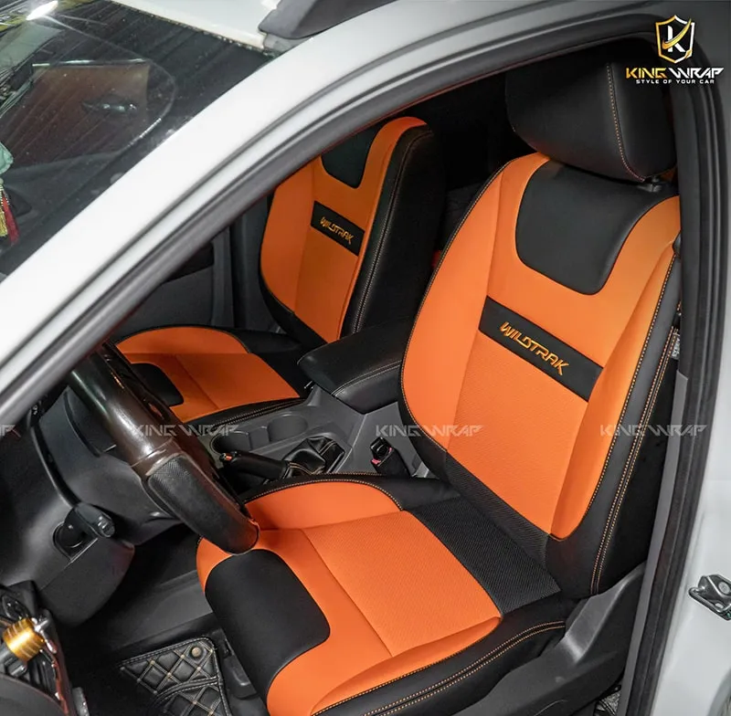 Bọc ghế da cam đen bán tải wiltrack