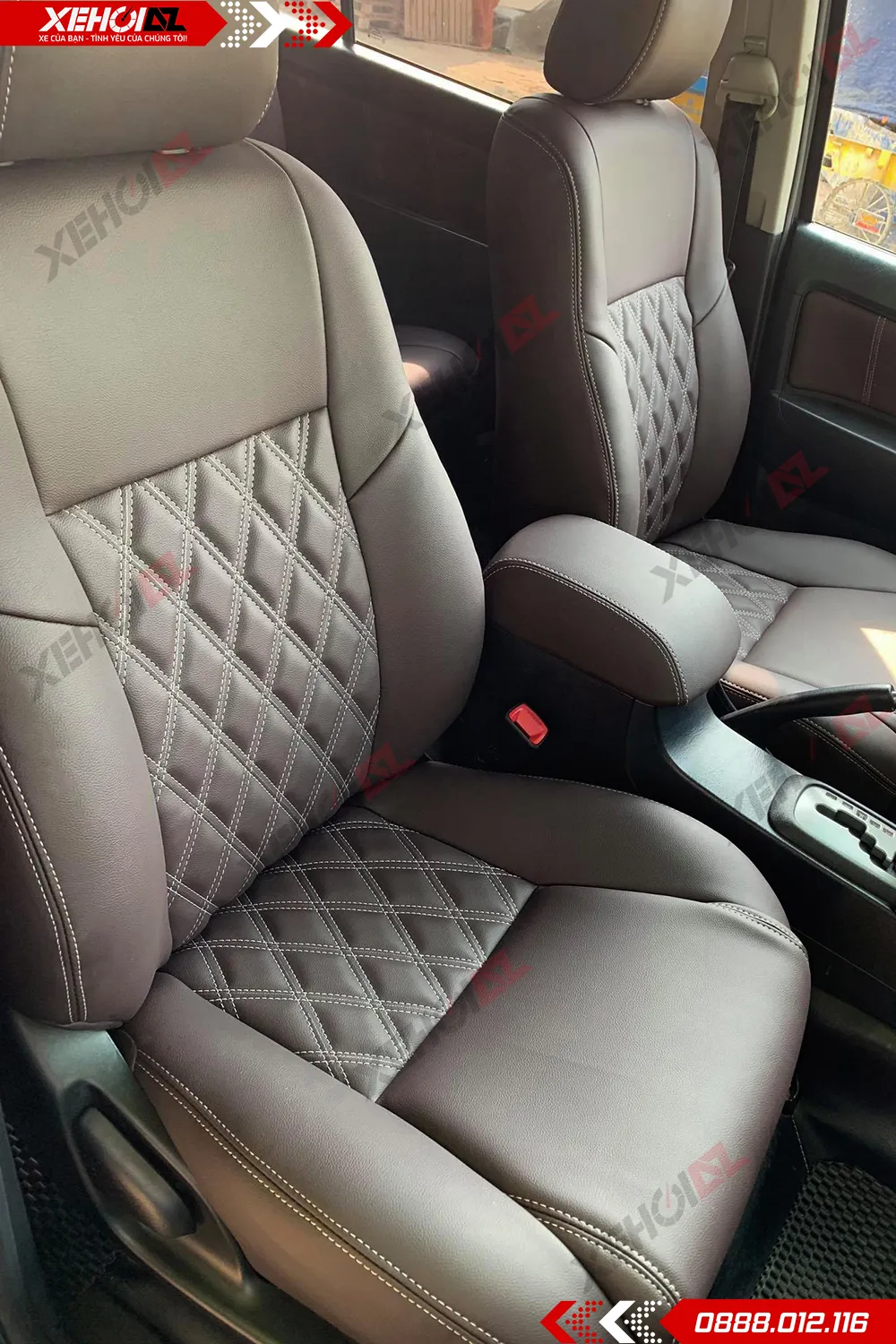 Bọc ghế da ô tô may màu quả trám hình 01