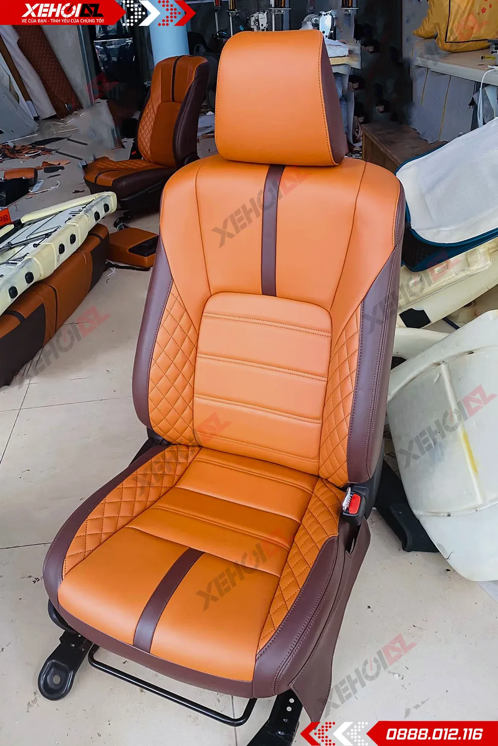 Bọc ghế da ô tô may múi ngang hình 02