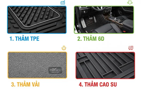 Phân biệt các loại thảm lót sàn ô tô uy tín hàng đầu trên thị trường