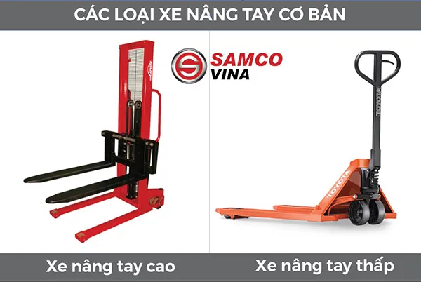So sánh xe nâng tay cao và xe nâng tay thấp tại kho bãi