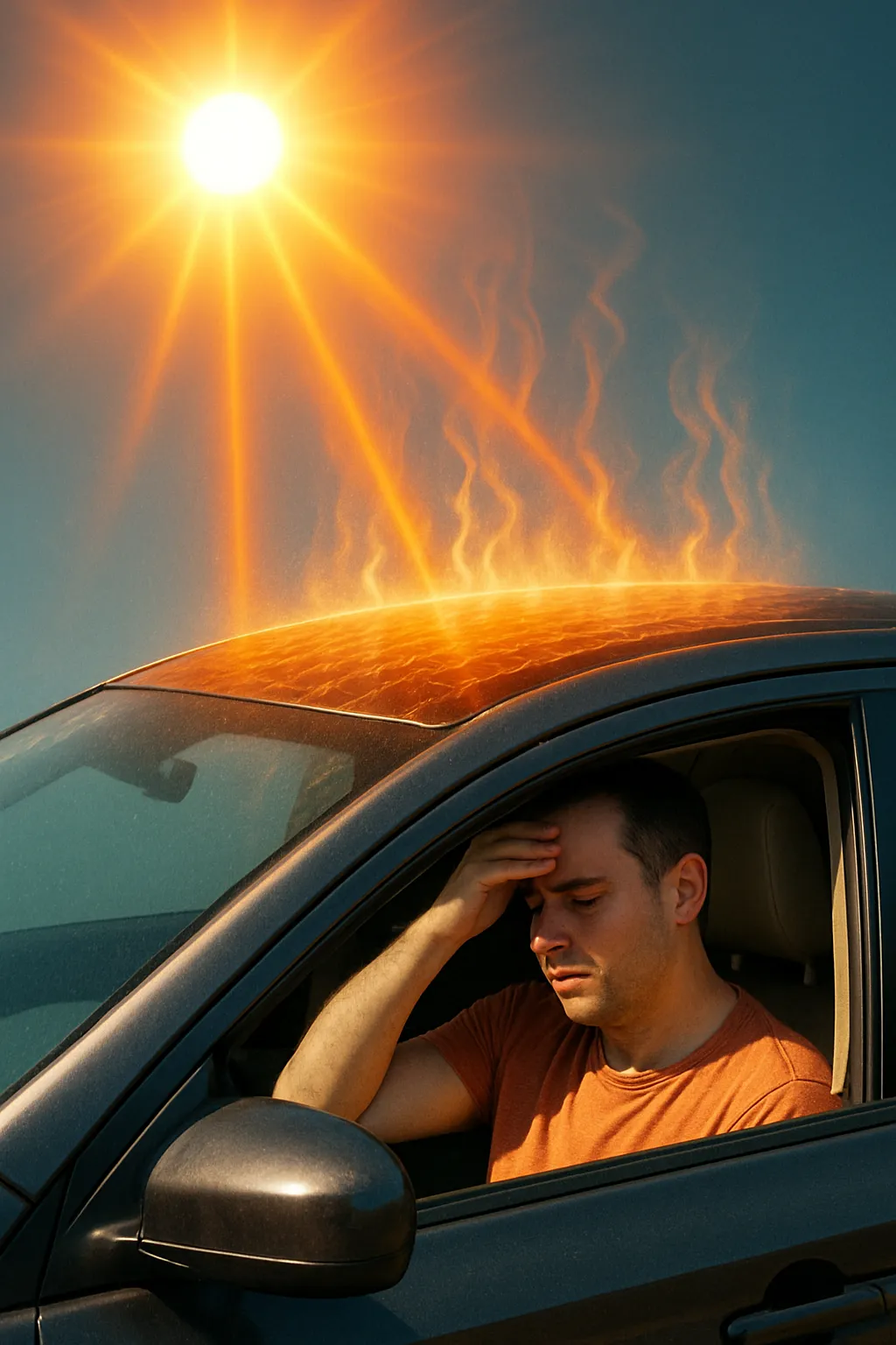 Lớp vật liệu cách nhiệt trần ô tô cao cấp đã được dán lên nóc xe