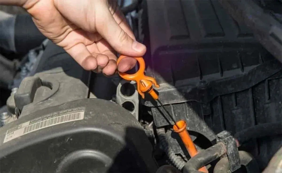 Cẩn thận lắp lại que thăm dầu vào động cơ trong bước 3 (Ảnh: Sưu tầm internet)