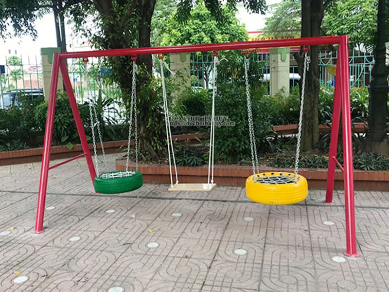 cách làm xích đu bằng lốp ô tô ngoài trời