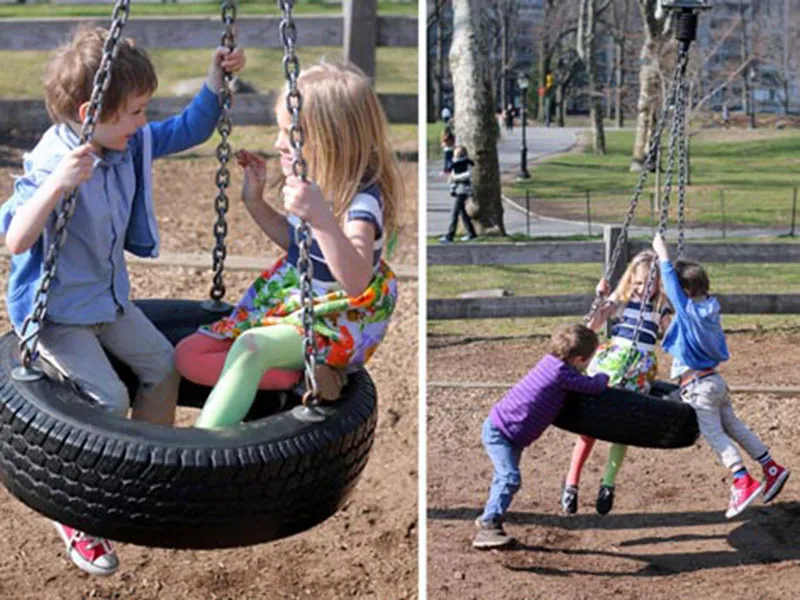 cách làm xích đu bằng lốp ô tô sáng tạo