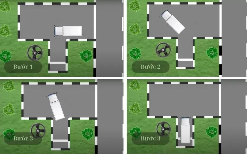 Tài xế đang thực hiện kỹ thuật lùi xe tải vào chuồng dọc một cách cẩn thận