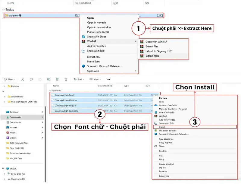 Hướng dẫn cơ bản các bước tải và cài đặt font chữ