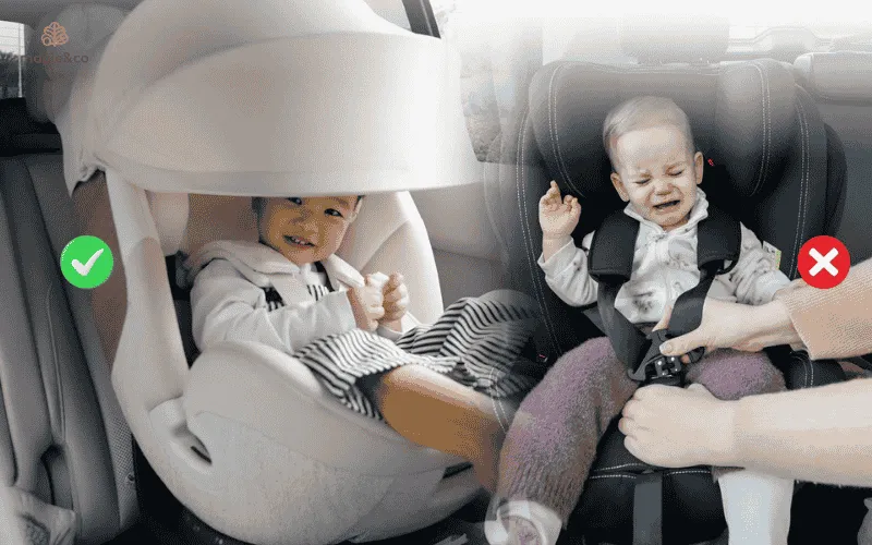 Hướng dẫn các bước thắt dây an toàn cho bé trên ghế ô tô