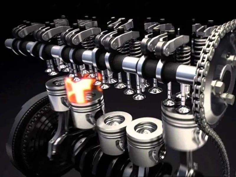 Sơ đồ minh họa các thông số D (đường kính) và S (hành trình piston) cần thiết để tính dung tích xi lanh.