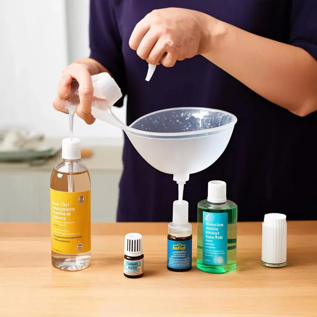 Các bước thực hiện cách pha chế nước rửa kính xe ô tô tại nhà