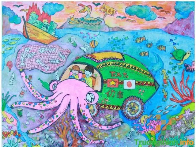 Tranh vẽ chiếc ô tô trong tương lai