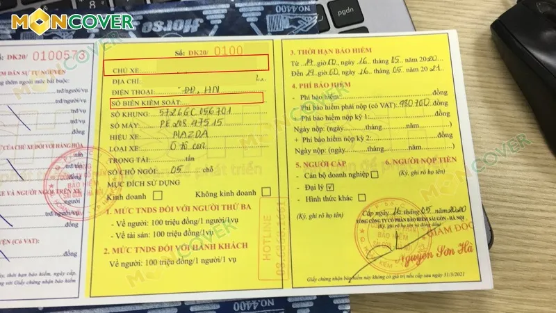 Hướng dẫn cách ghi thông tin bán bảo hiểm ô tô trên ấn chỉ bản giấy