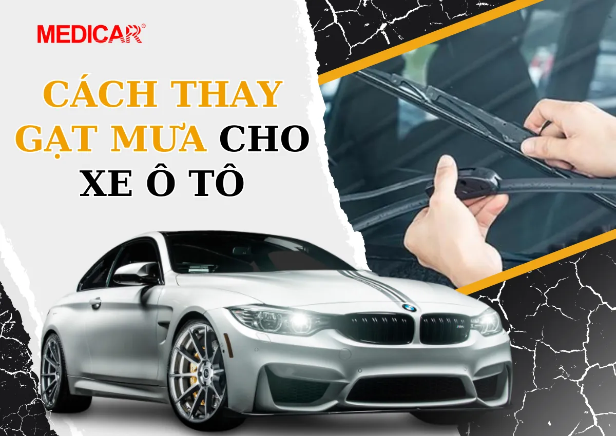 Cần gạt mưa ô tô mới đặt cạnh cần gạt cũ đã được tháo ra