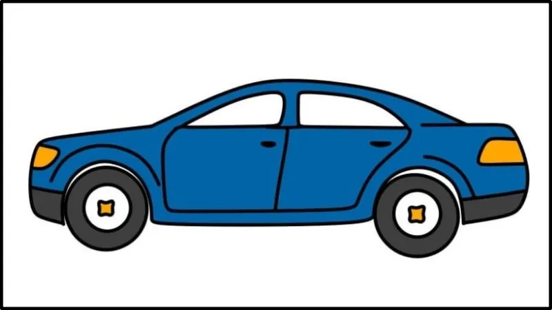 Bé đang vẽ phác thảo khung ô tô 4 chỗ