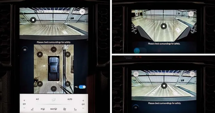 Hình ảnh tính năng Camera 360 độ hỗ trợ lái xe bán tải Ford Ranger trên màn hình trung tâm