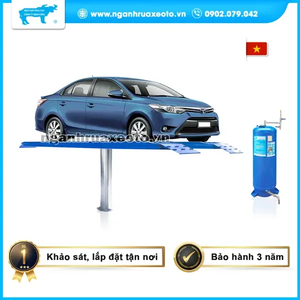 Cầu nâng 1 trụ hỗ trợ công tác kiểm tra và vệ sinh gầm xe tải định kỳ