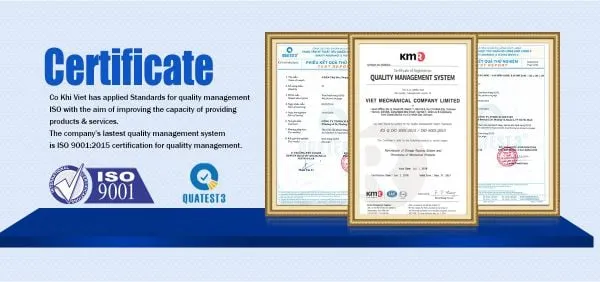 Chứng chỉ ISO và kiểm định tải trọng