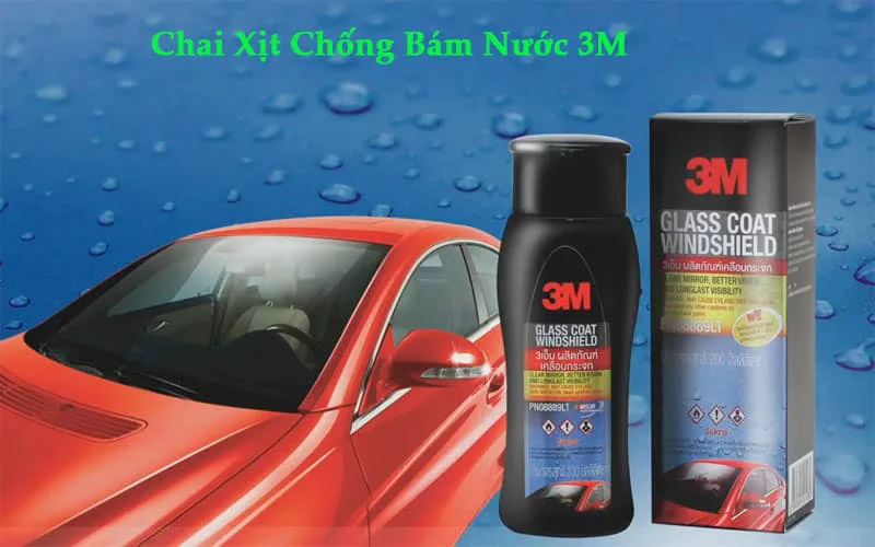 Xịt nano chống bám nước kính ô tô Chai xịt chống bám nước kính xe ô tô 3M