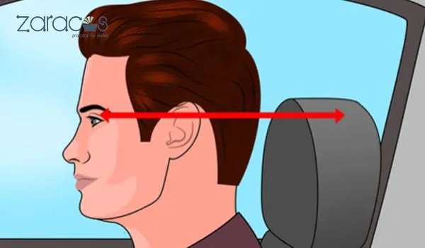 Kiểm tra vị trí tối ưu khi chỉnh tựa đầu ghế ô tô: ngang với đỉnh tai