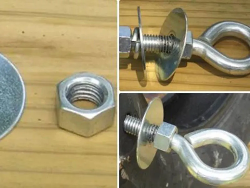 chuẩn bị bu lông làm xích đu