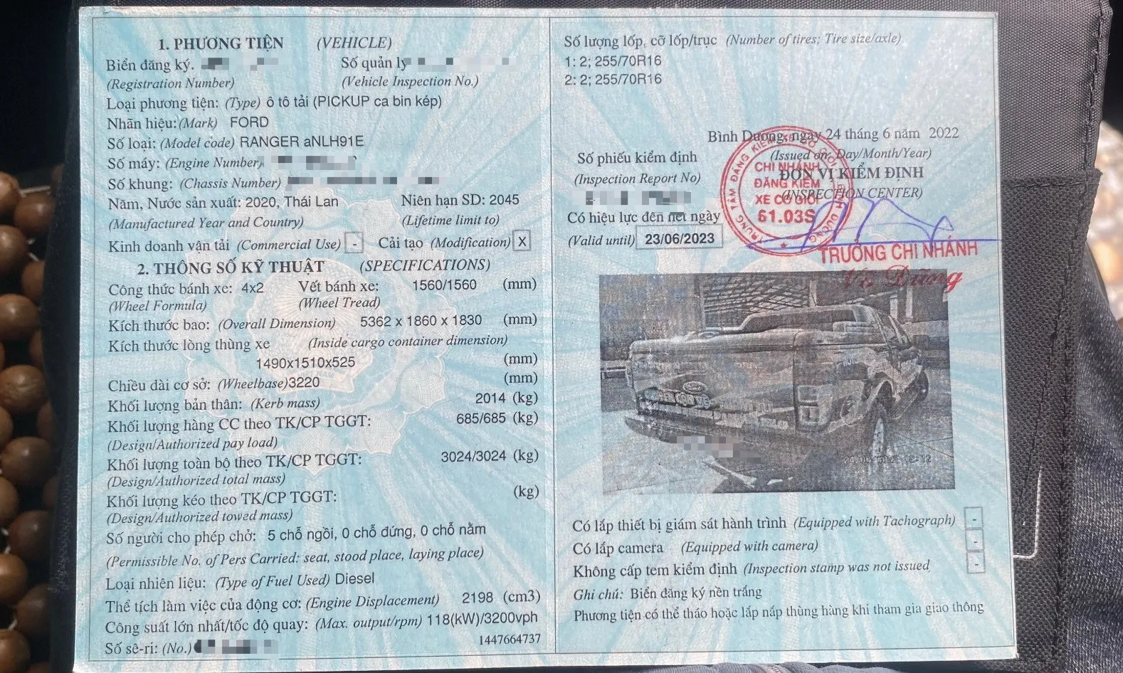 Dòng xe Ford Ranger phổ thông vẫn giữ nguyên mức phí đăng ký xe bán tải