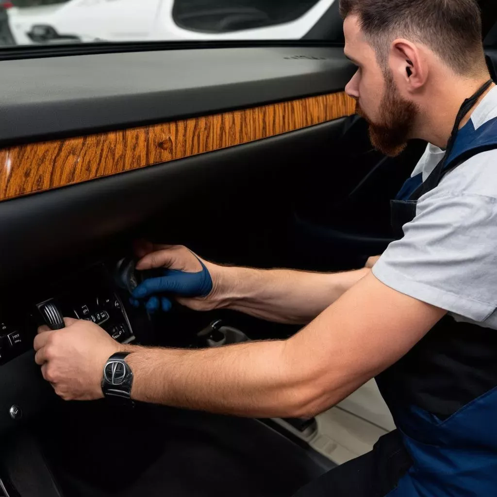 Decal vân gỗ nội thất ô tô chất lượng cao, chống trầy xước