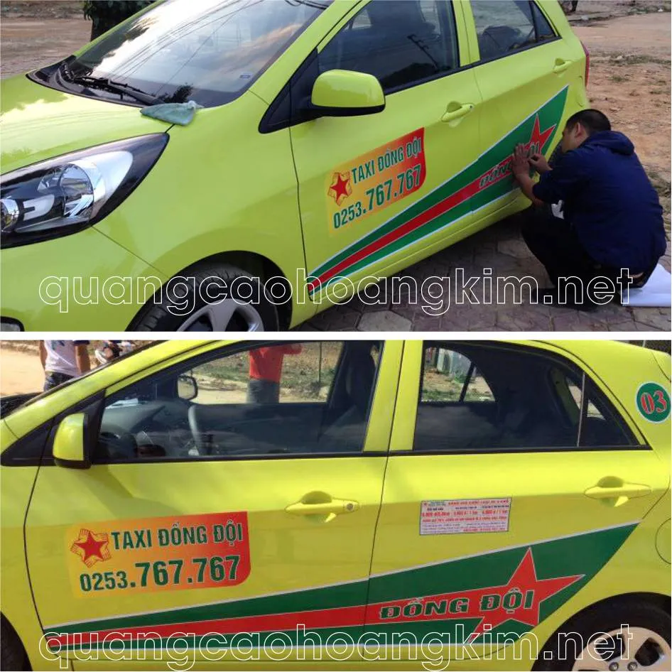 Xe ô tô dán decal quảng cáo nhà hàng