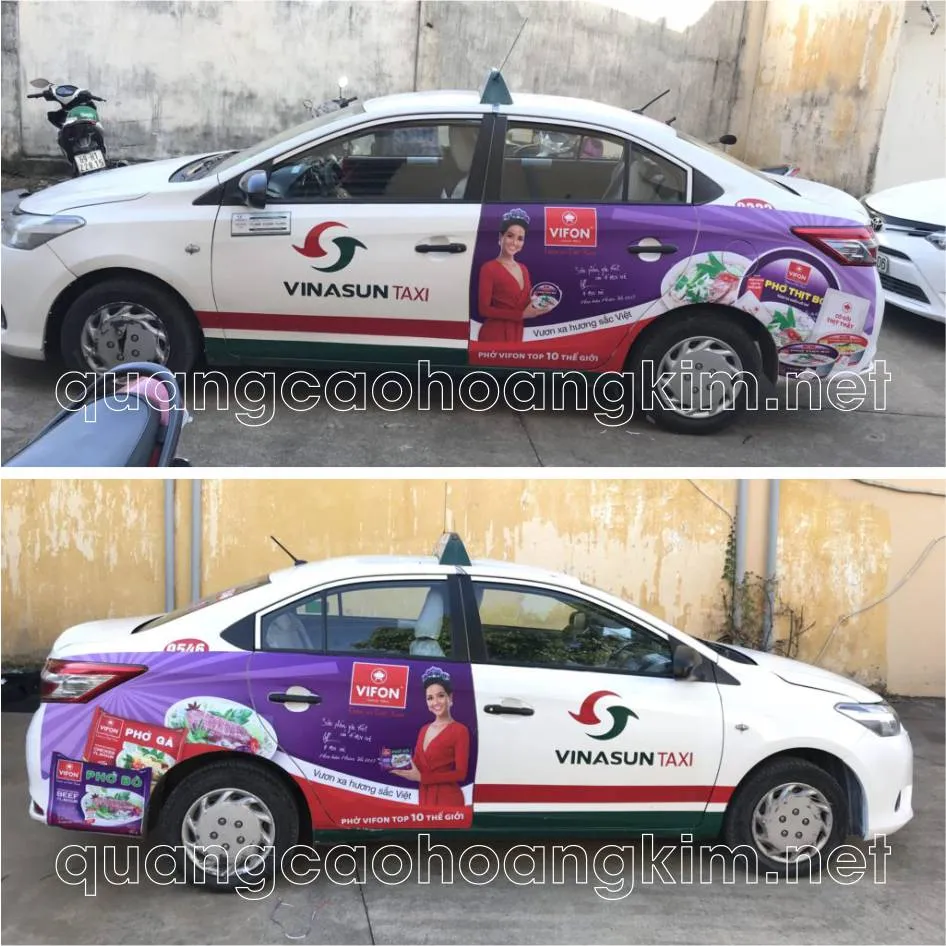 Xe ô tô dán decal quảng cáo thời trang