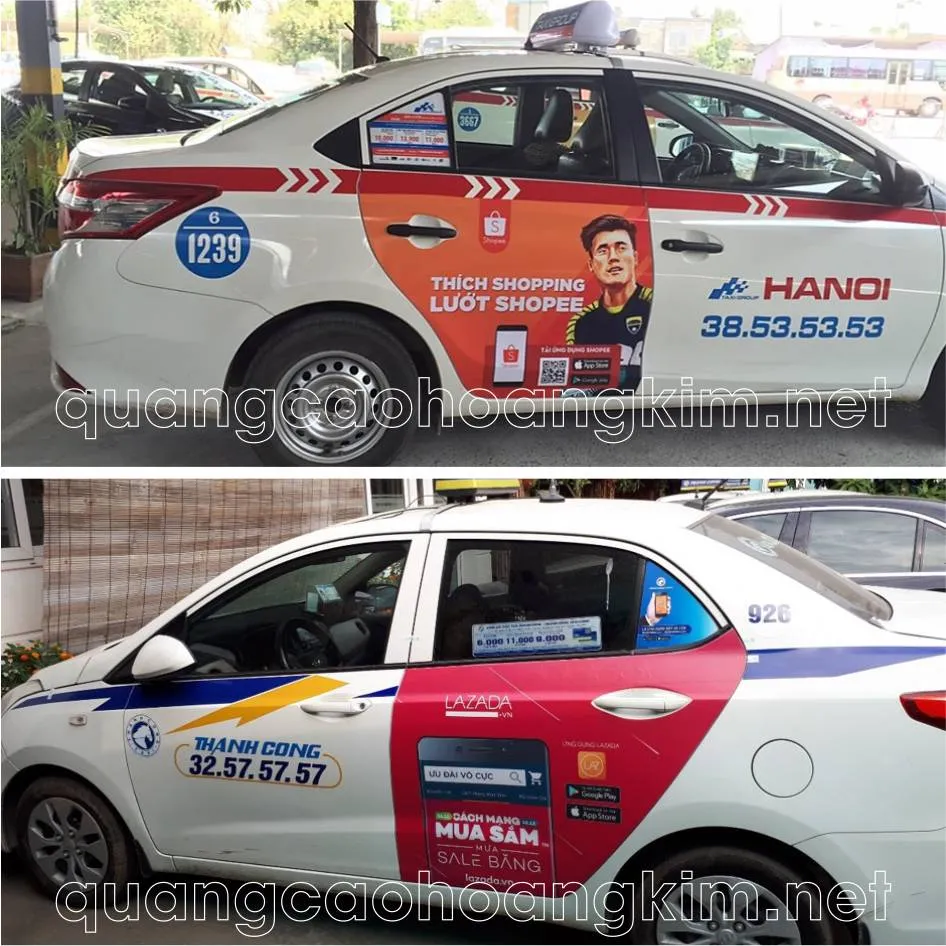 Xe ô tô dán decal quảng cáo giáo dục