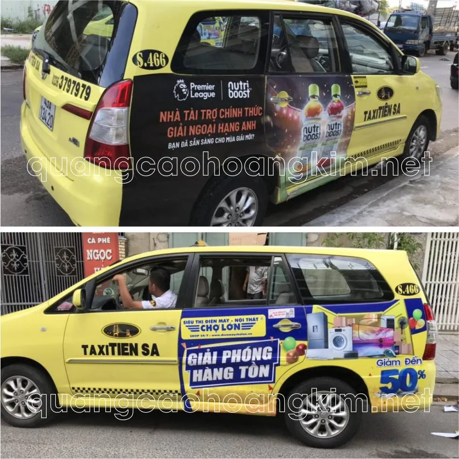 Xe ô tô dán decal quảng cáo du lịch