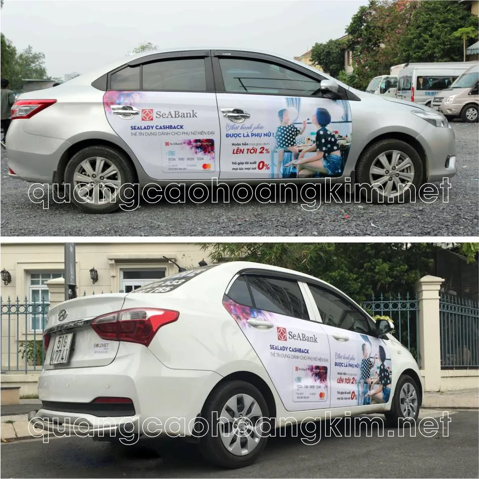 Ví dụ decal ô tô tuân thủ quy định pháp luật