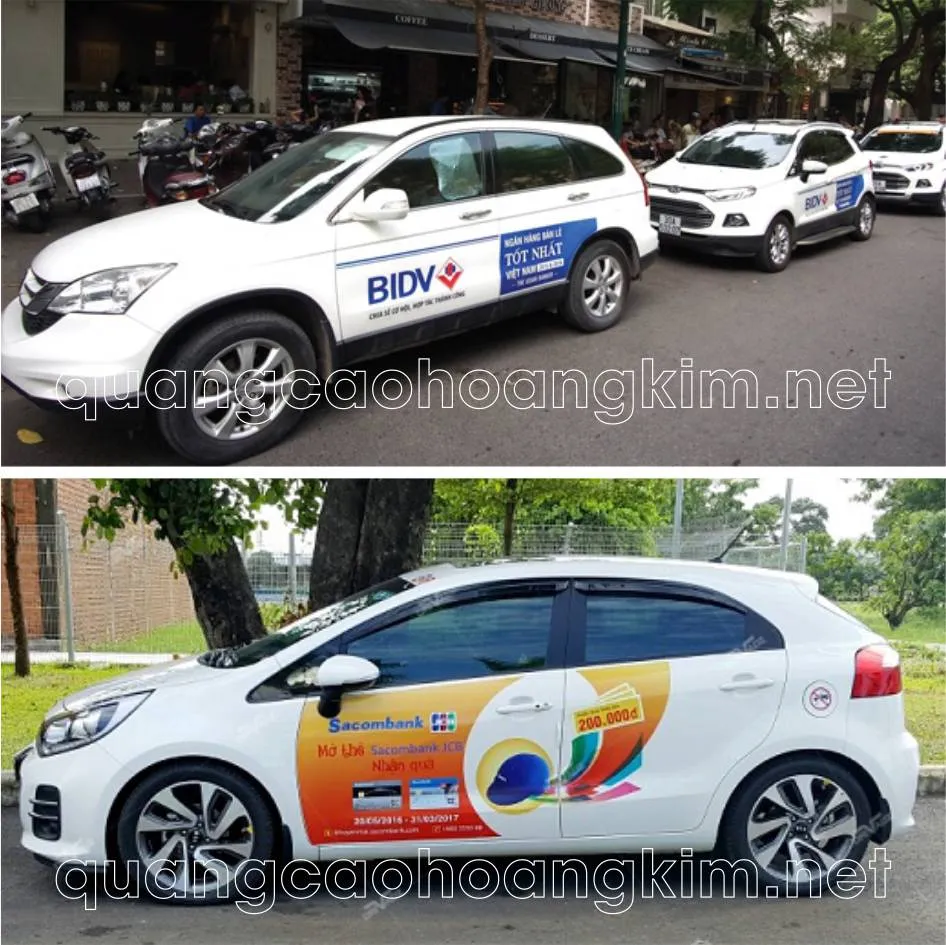 Xe taxi dán decal quảng cáo doanh nghiệp