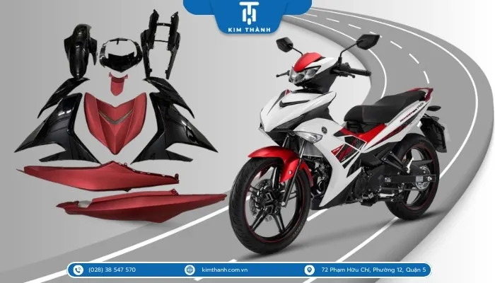 Dàn áo nhựa xe Exciter chính hãng với chất liệu ABS cao cấp đảm bảo độ bền màu