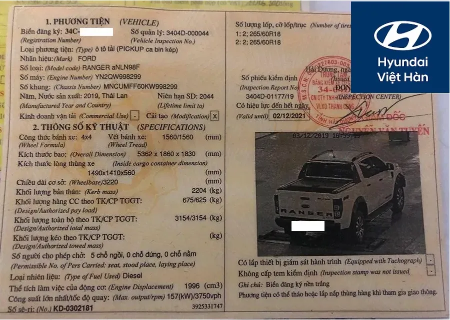 Đăng kiểm xe bán tải