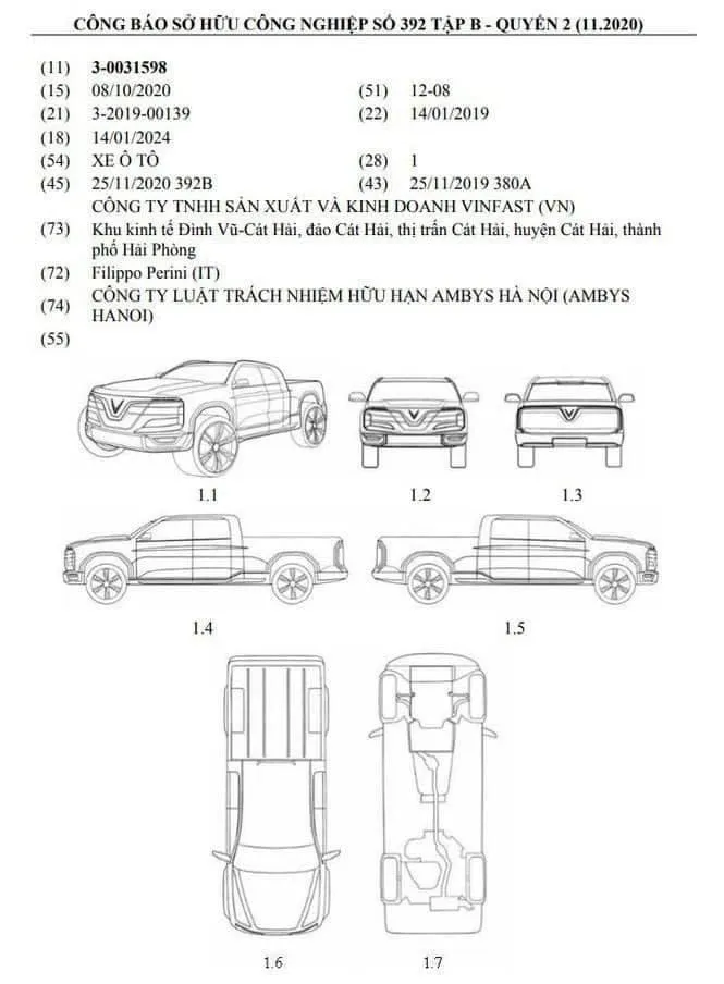 Bản phác thảo thiết kế xe bán tải VinFast cho thấy một thiết kế hiện đại và mạnh mẽ