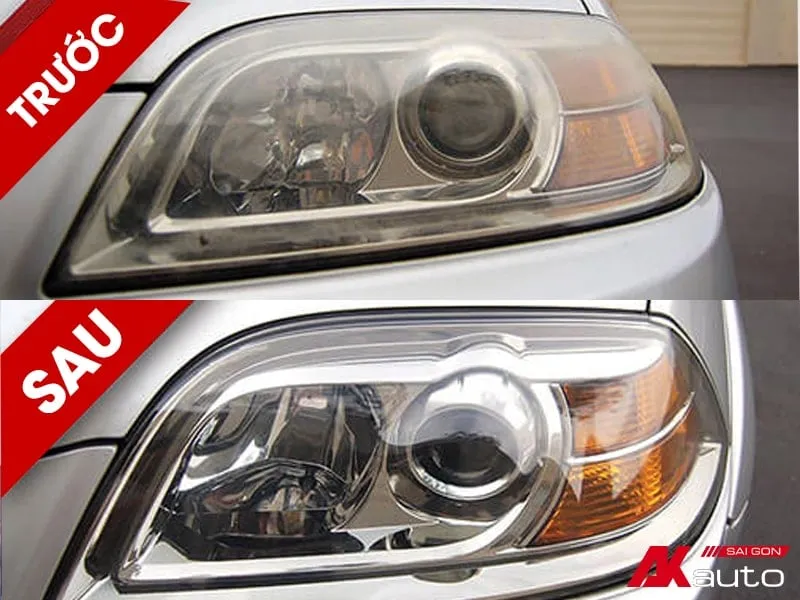 Hiệu quả rõ rệt trước và sau khi đánh bóng đèn pha ô tô