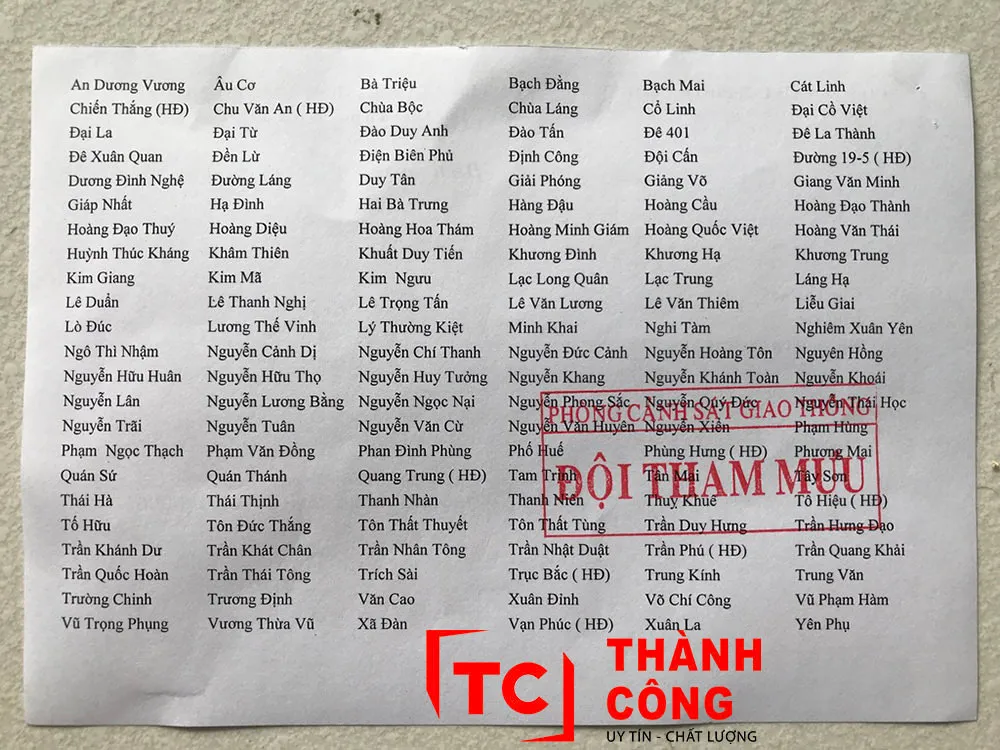 Danh sách các tuyến phố cấm Hà Nội theo QCVN 41:2019