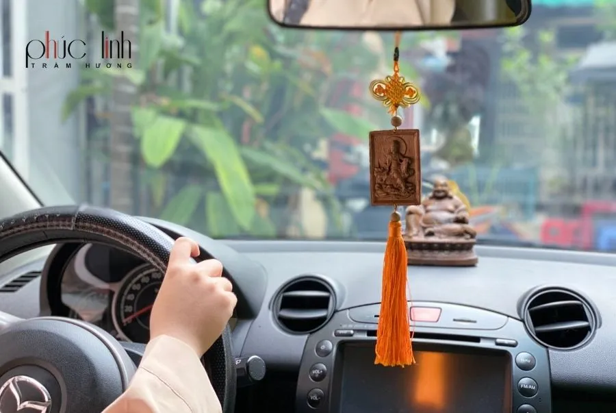 Dây Treo Xe Ô Tô Tượng Phật Trầm Hương | Mẫu Tượng Phật Trầm Hương Treo Xe An Lành