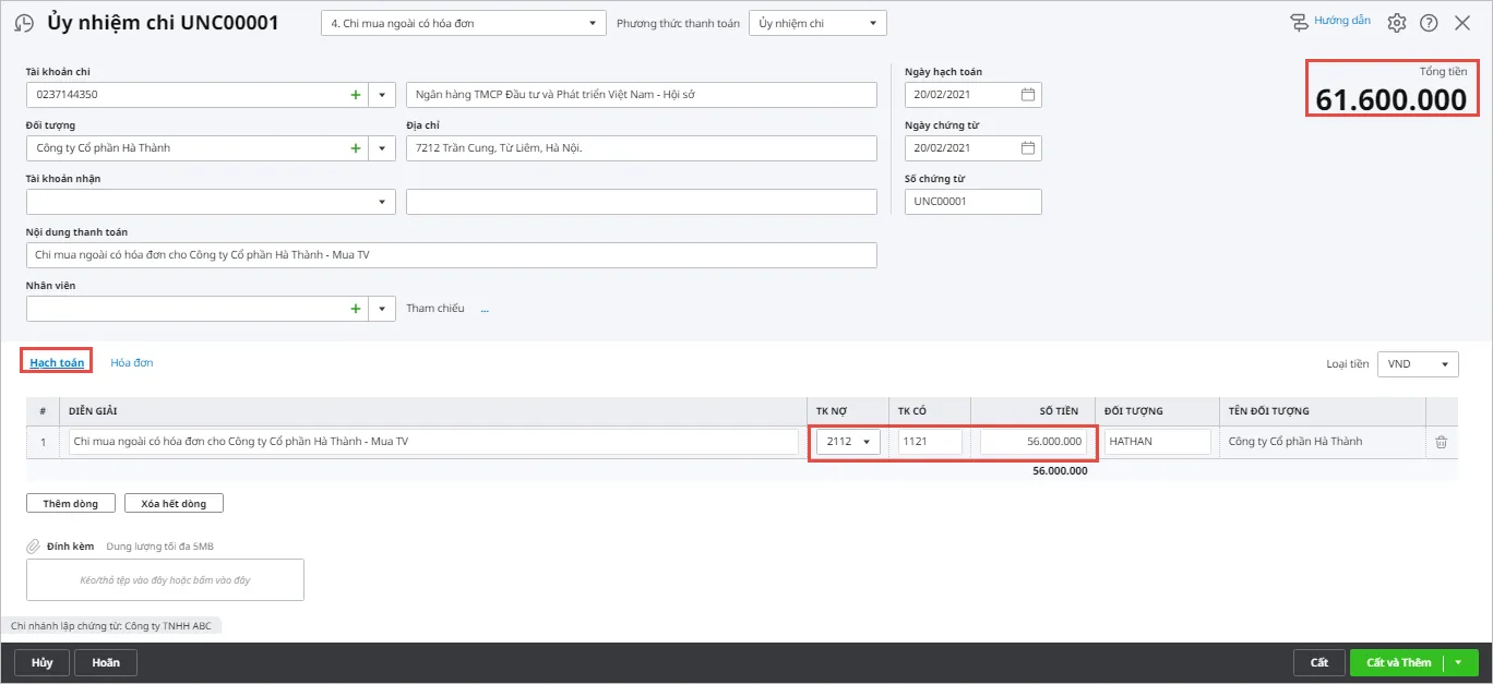 Demo phần mềm kế toán