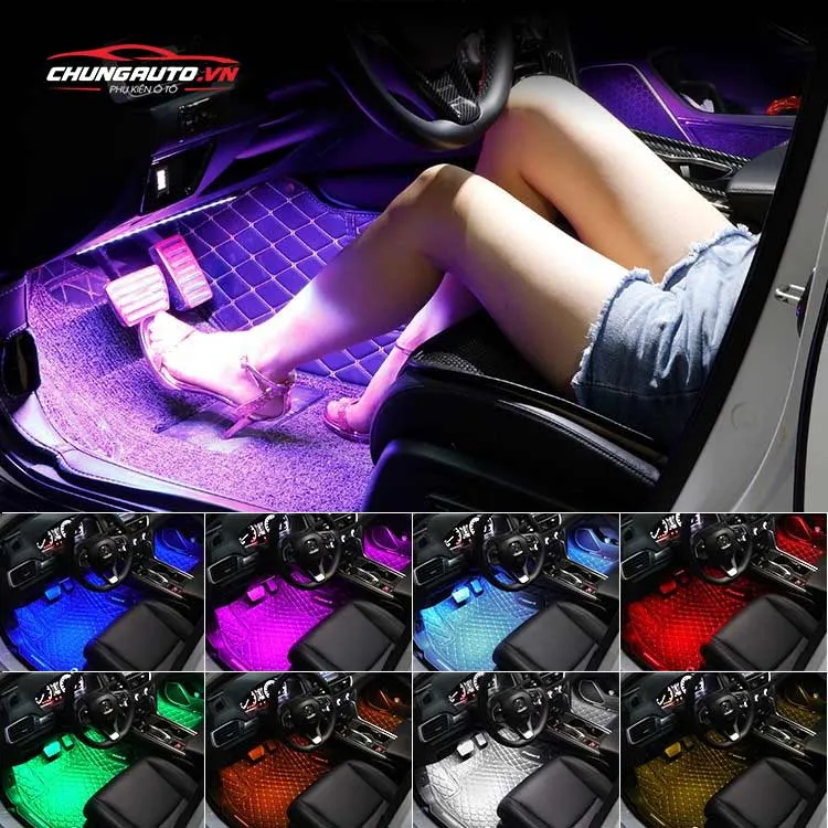 Hệ thống đèn Led gầm ghế ô tô sau khi lắp đặt