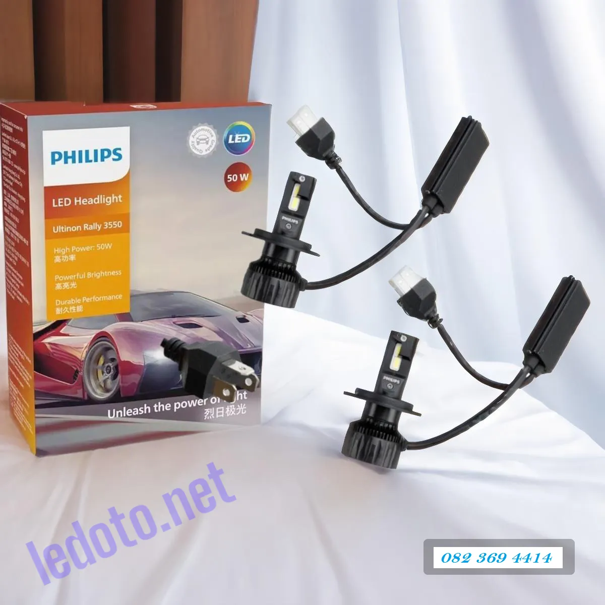 đèn led ô tô philips 3550 chân h4 pha cốt