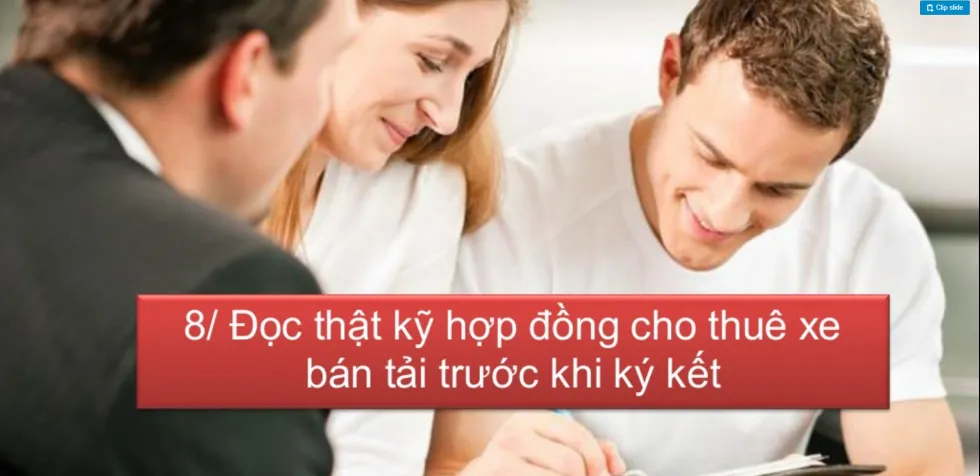 Quy trình kiểm tra xe và hợp đồng dịch vụ cho thuê xe bán tải TPHCM