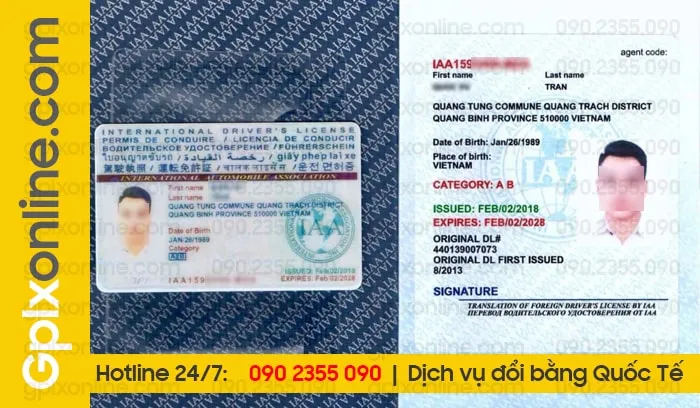 Học lái xe ô tô bằng quốc tế và hình ảnh mẫu Giấy phép Lái xe Quốc tế IAA phiên bản 2019