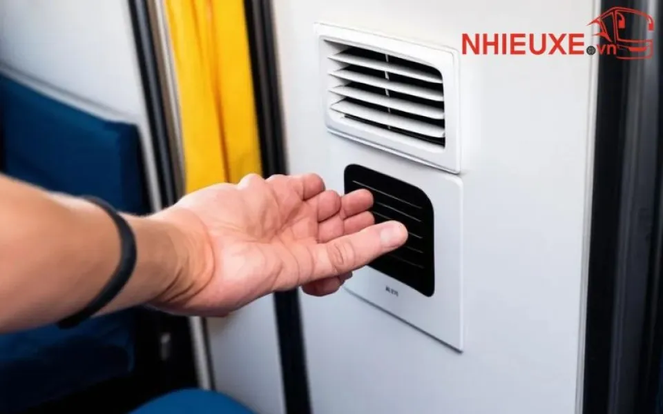 Cách điều chỉnh núm vặn để đóng mở cửa gió trên xe khách